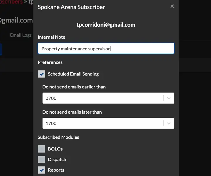 Scheduled Report sending to email Subscribers.