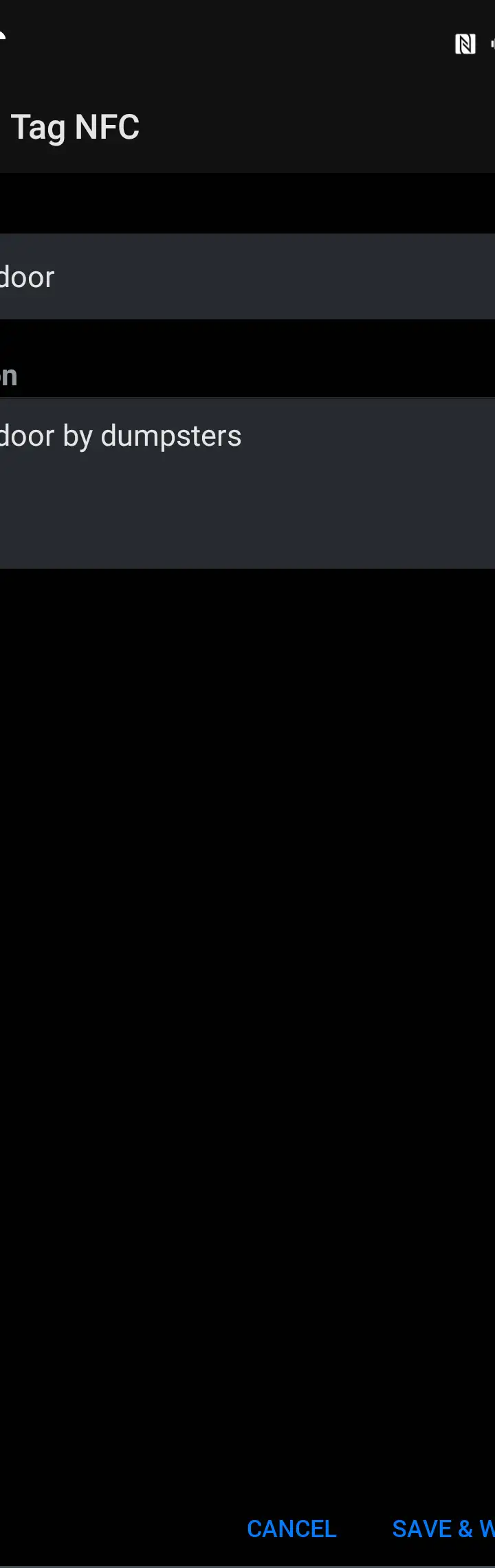 New Tag form