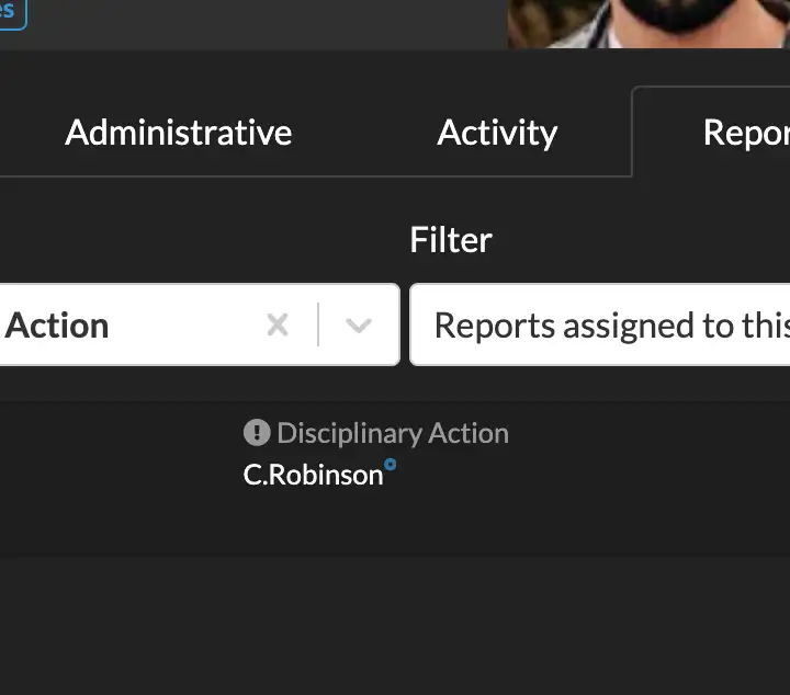 User Reports filtered by Report Type and By assigned to him.