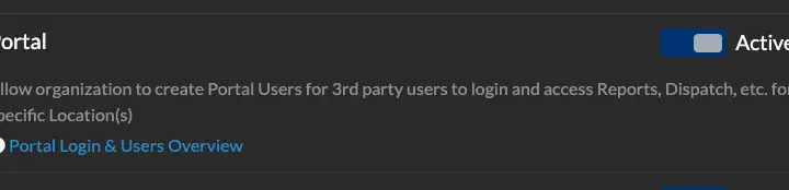 Client Portal module option, is active.