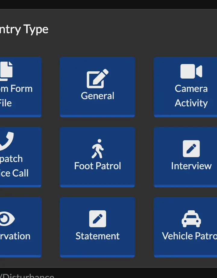 Select Entry Type Options