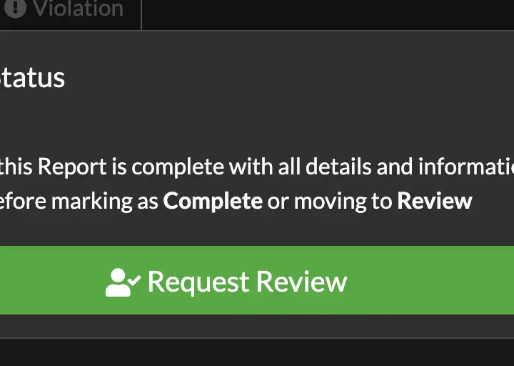 Request Review modal