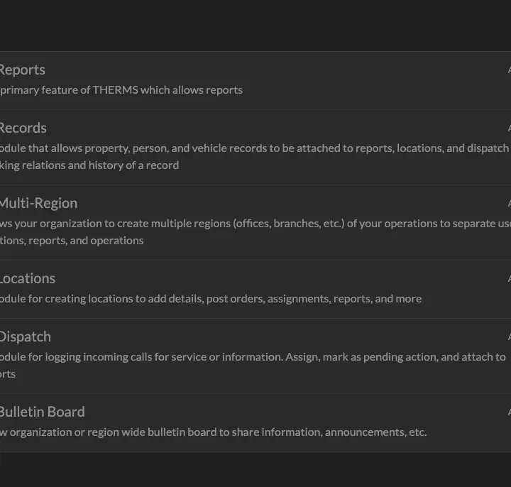 Modules Manager Screen, all modules are active.