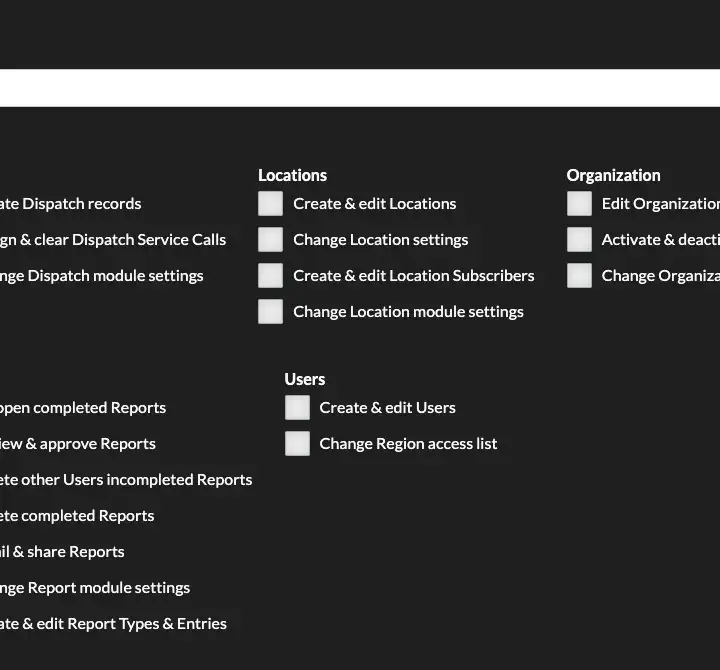 User Permissions List