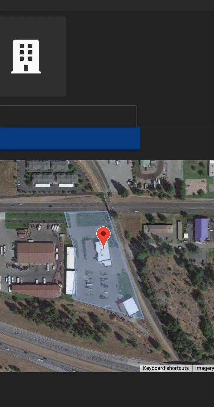 Locations Screen showing a map with the locations perimeter marked.