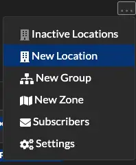 Locations context menu options
