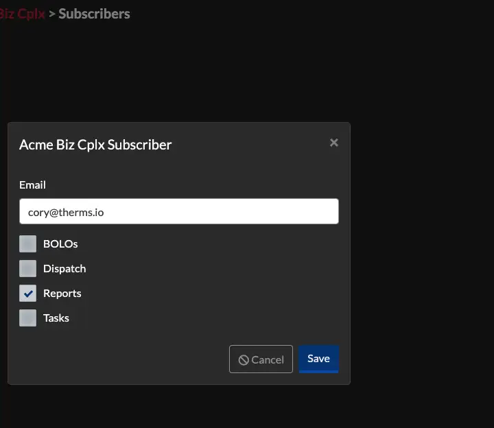 New Location Subscriber Modal
