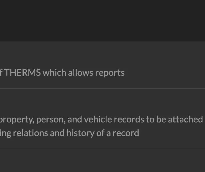 THERMS Admin Settings, Records Module is active