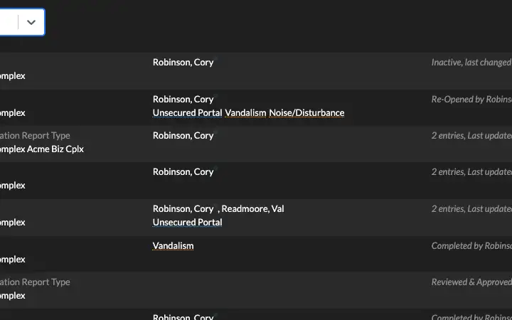 Location Reports List
