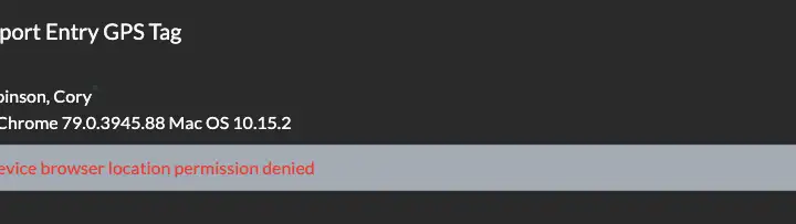 Tag showing that user denied location permission